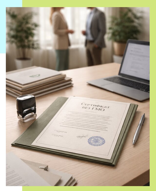 Сертификат без ГМО в Выксе от 7778 р. оформить срочно Алешин-Вкс